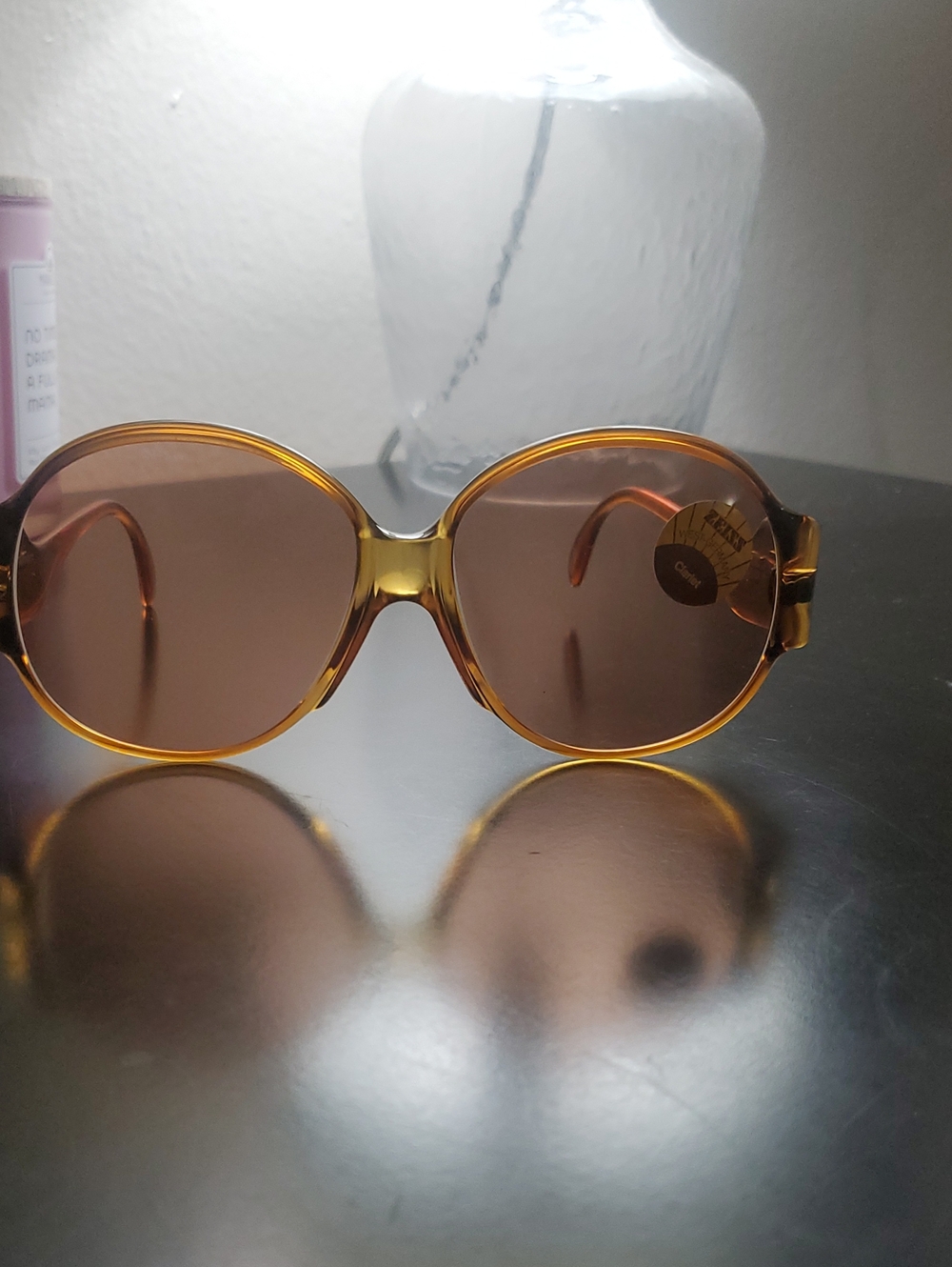 Vintage Amber Round Women's Sunglasses Vintage GERMANY PRE 1980S NEVER WORN